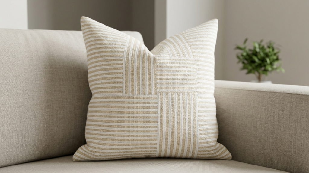 striped geometric throw pillow for minimalist living room

