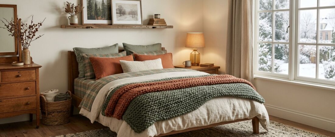 Cozy winter bedroom ideas for a rental bedroom under $75