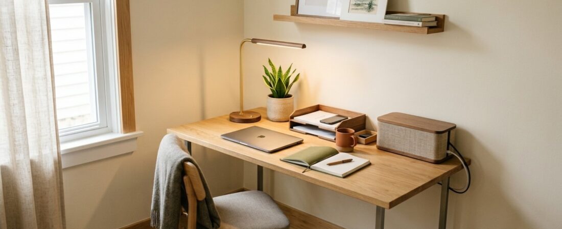 Small home office decor ideas for a corner workspace